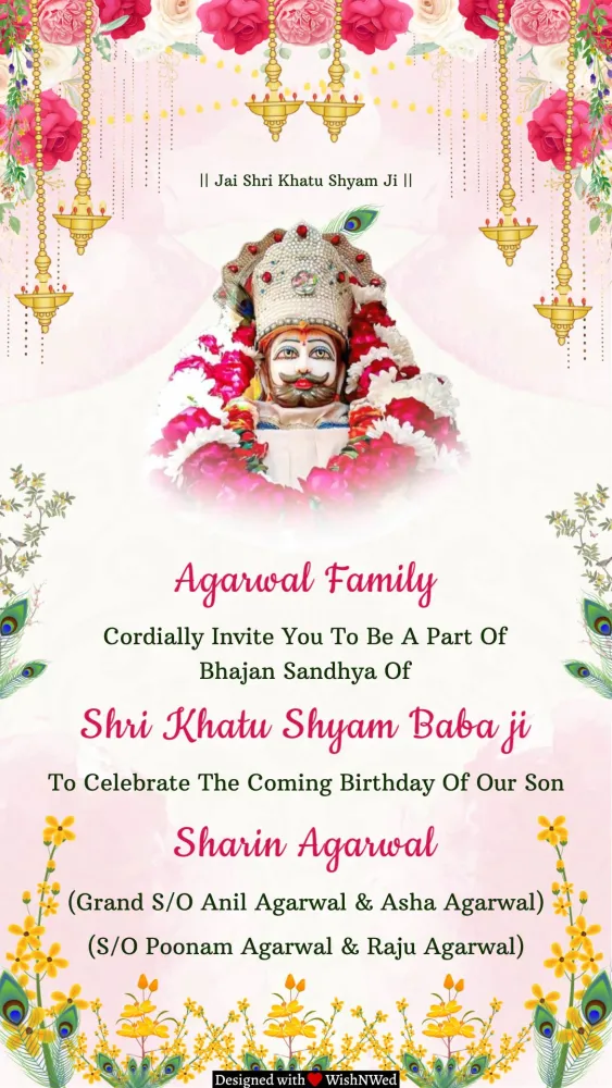 Shyam Baba Kirtan Invitation - Pooja & Rituals invitation template