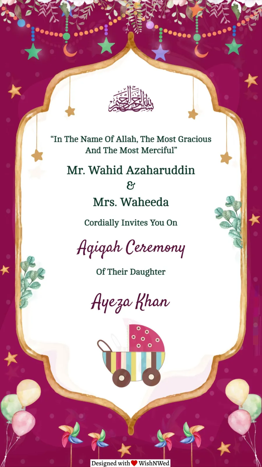 Aqiqah Invitation Card Video