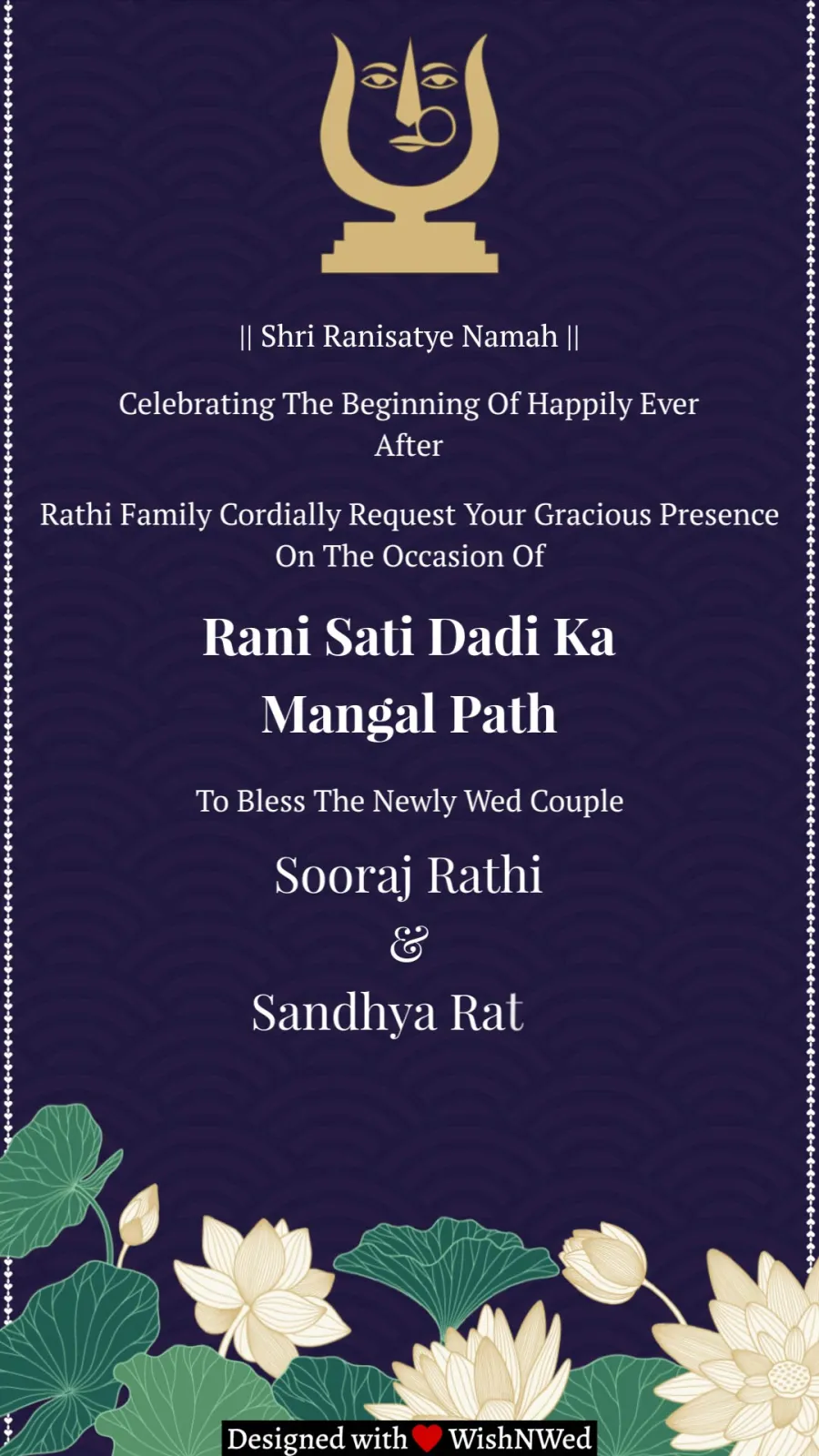 Sati Dadi Mangal Path Video Invite