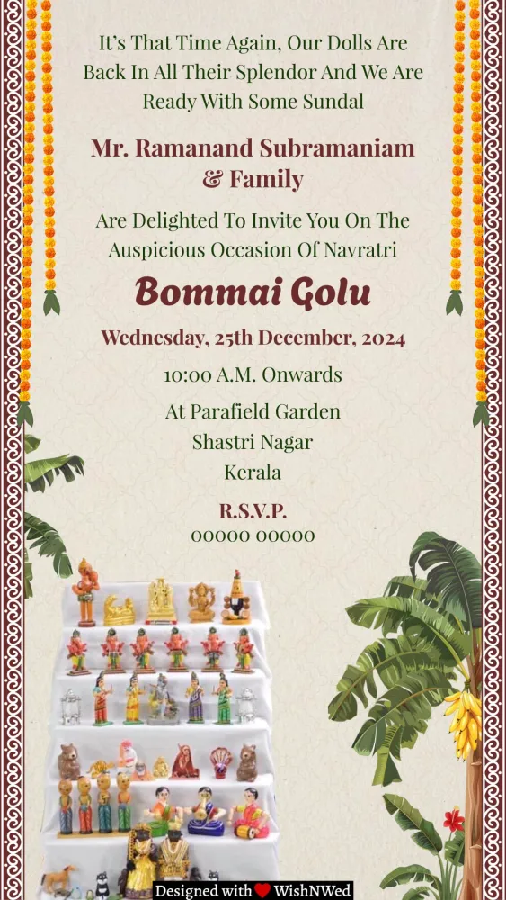 Navratri Bommai Golu Video Invitation - Festivals invitation template