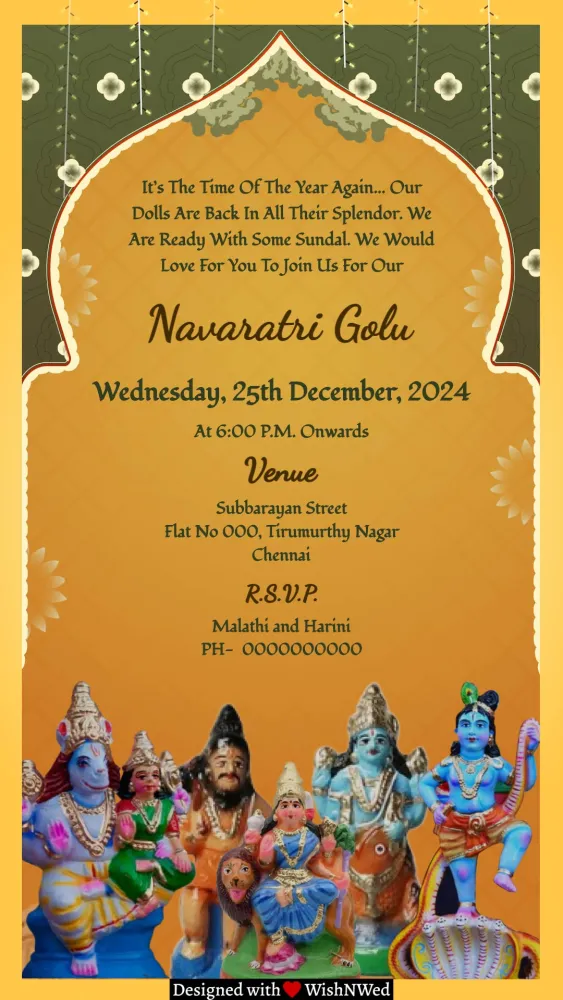 Navratri Golu Invitation Card - Festivals invitation template