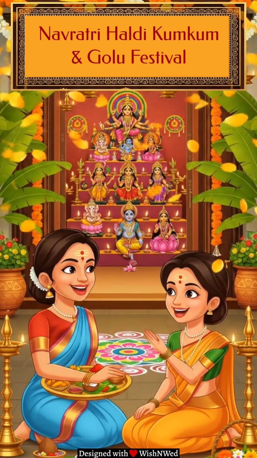 Navratri Haldi Kumkum & Golu Festival Invitation