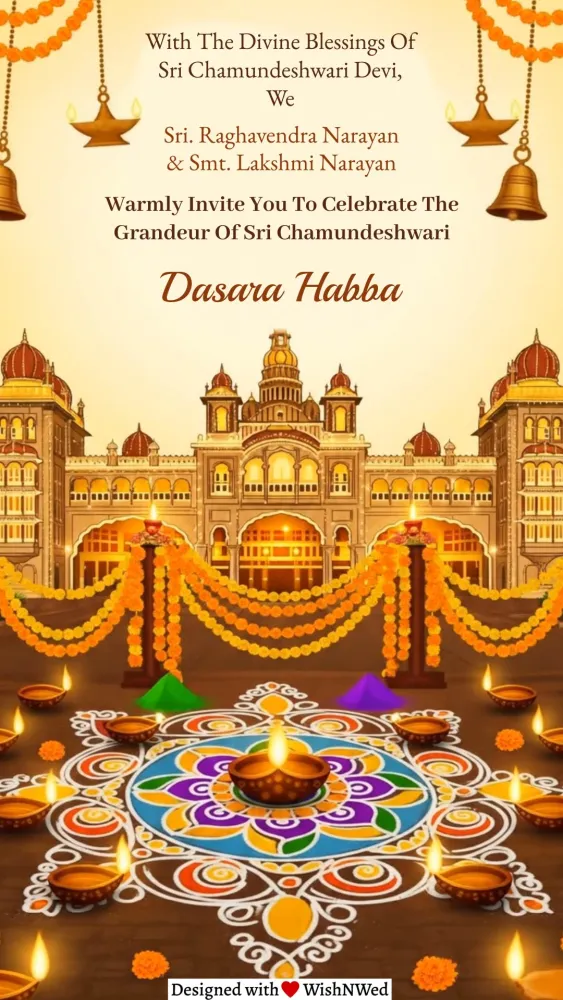 Dasara Habba Invitation Card - Festivals invitation template