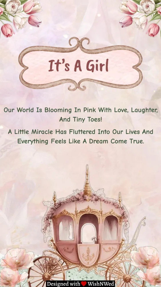 Baby Announcement Video for Baby Girl - Baby & Kids invitation template
