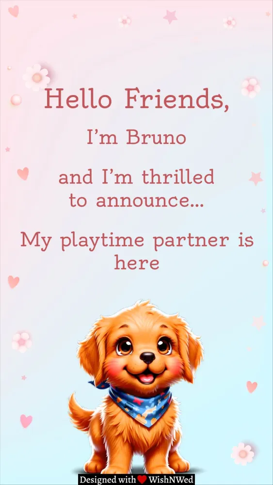 More Giggles, More Wiggles – Pet-Themed Baby Announcement Template - Baby & Kids invitation template