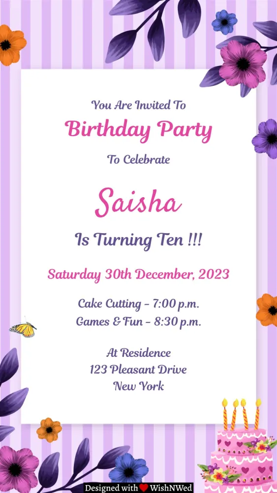 Periwinkle Birthday - Birthday invitation template