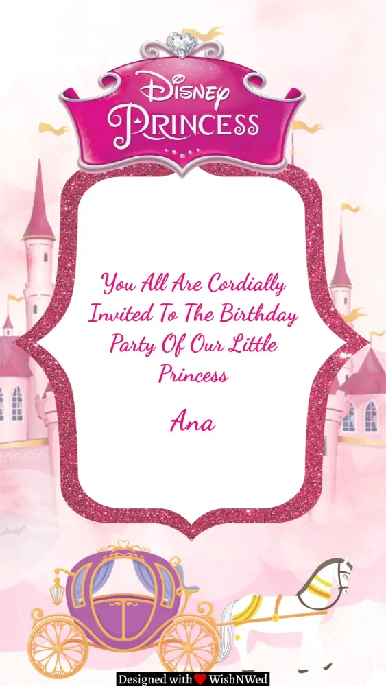 Princess Theme Birthday Invite - Birthday invitation template