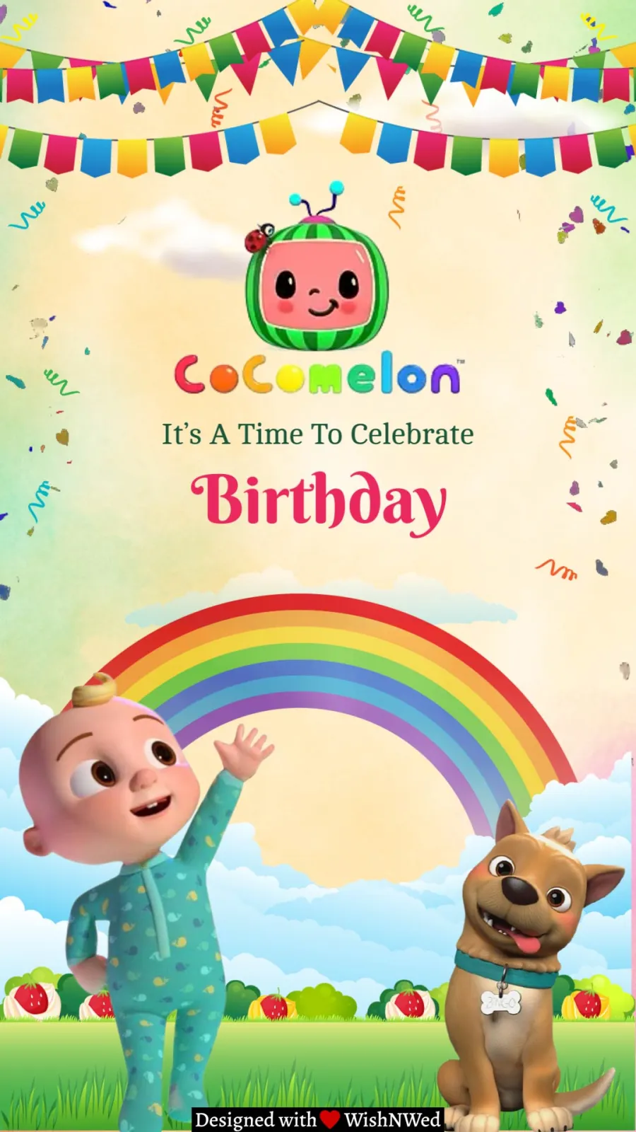 Cocomelon Birthday Invitation Card