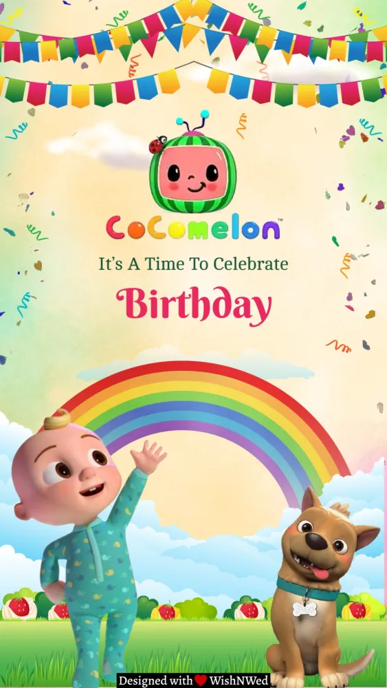 Cocomelon Birthday Invitation Card - Birthday invitation template