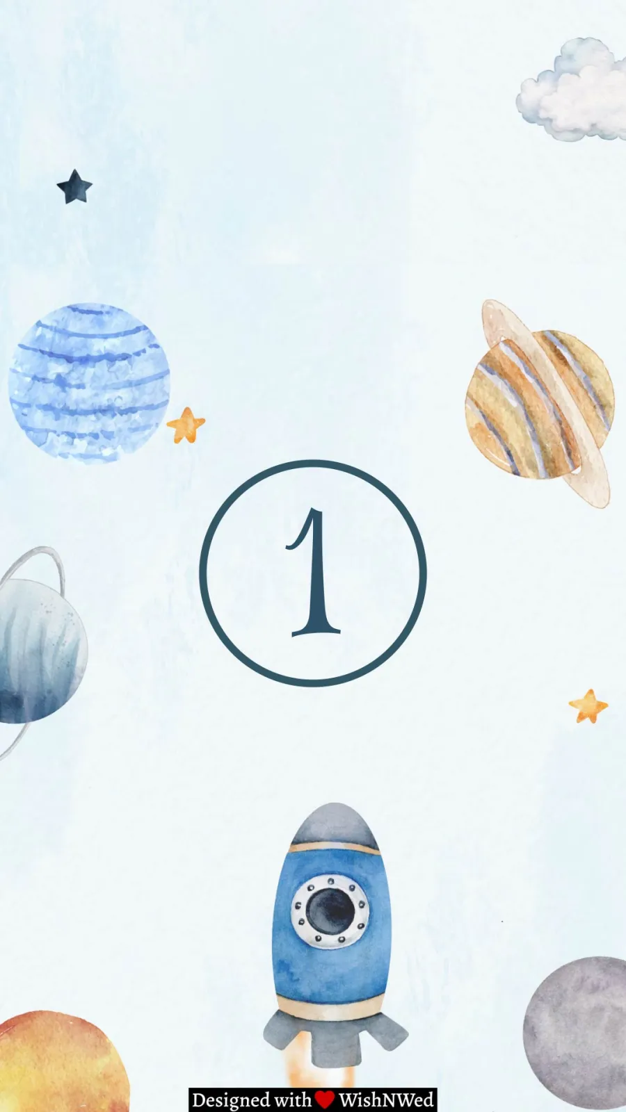 Astronaut Birthday Invitation Template