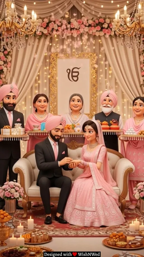 3D Punjabi Engagement Invitation Video - Wedding invitation template