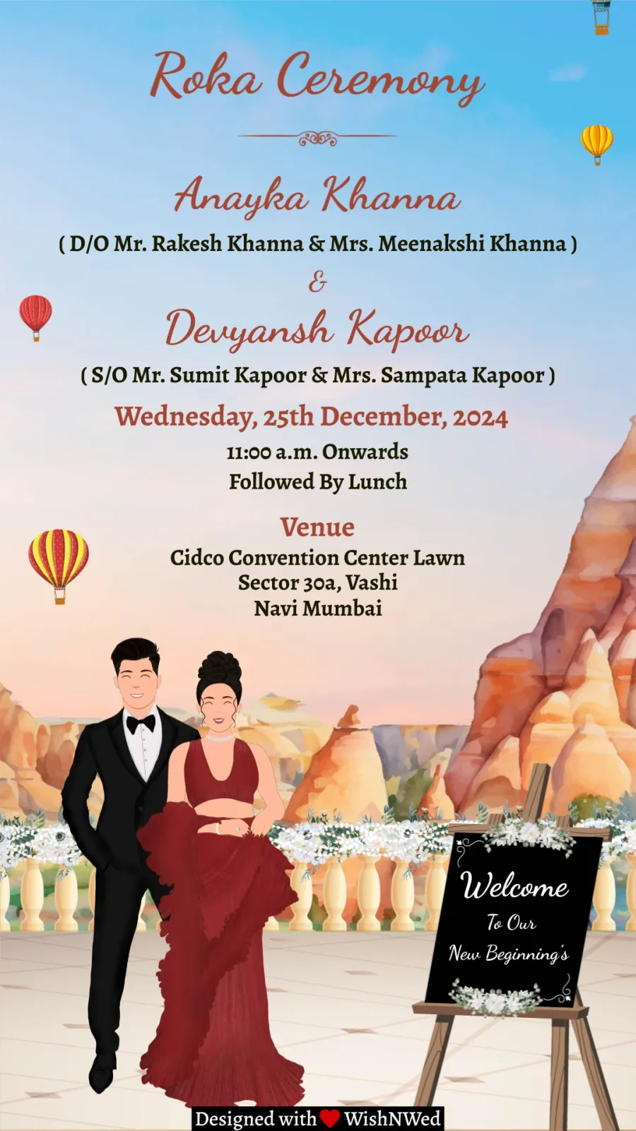 Roka Ceremony Invitation