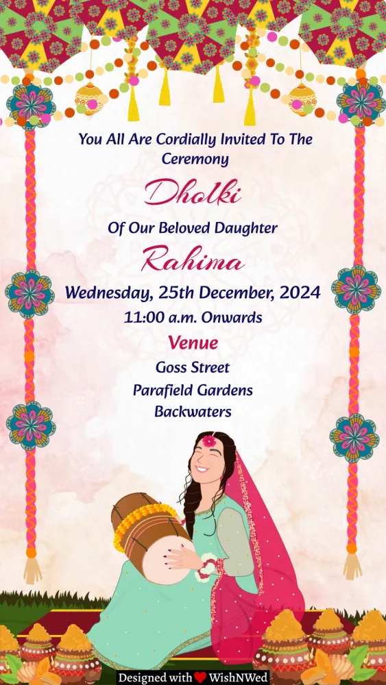 Dholki Invitation Video - Wedding invitation template