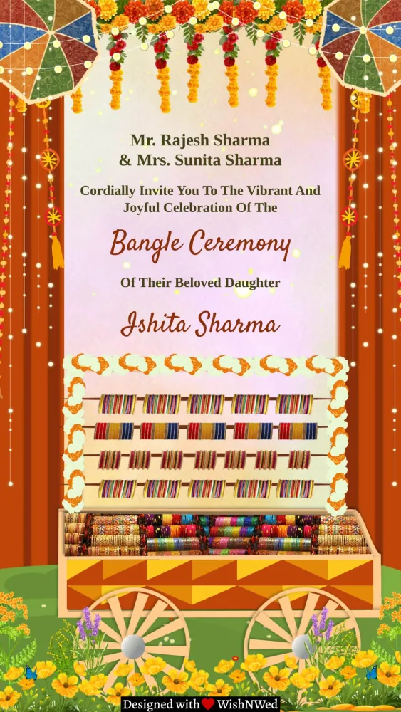 Traditional Bangle Ceremony E-Invite - Wedding invitation template