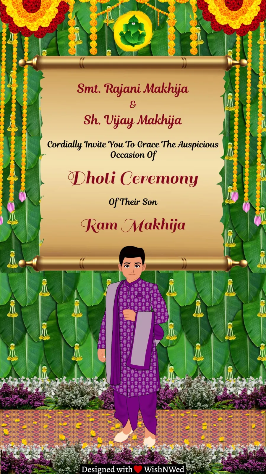 Dhoti Ceremony Invitation