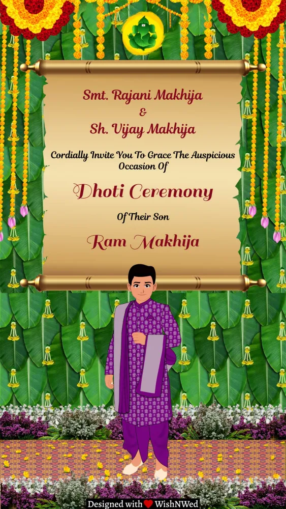 Dhoti Ceremony Invitation - Baby & Kids invitation template