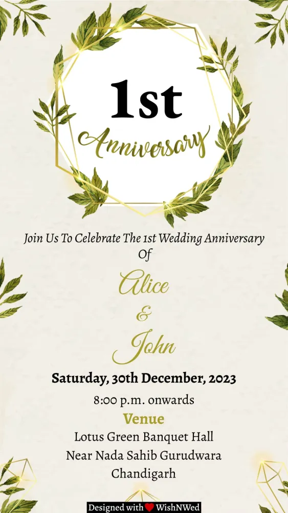 Aesthetic Green - Anniversary invitation template