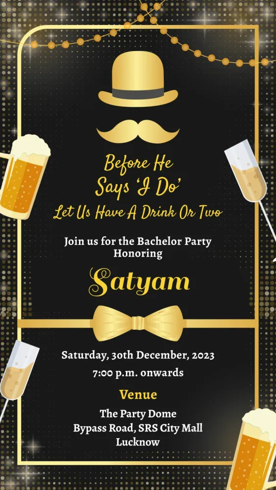 Bachelor Party Invitation Video - Wedding invitation template