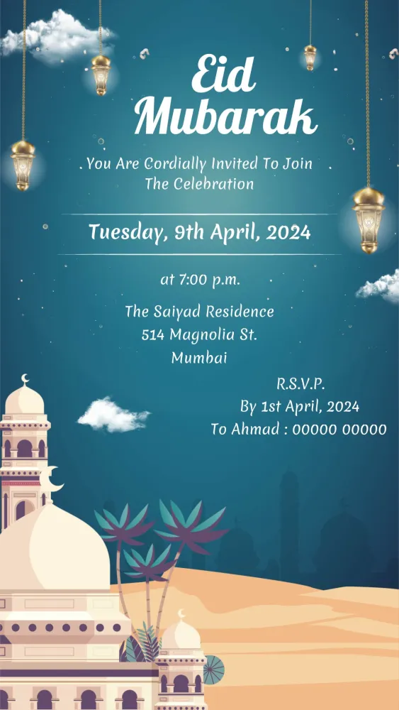 Eid al-Fitr Invitation Video - Festivals invitation template