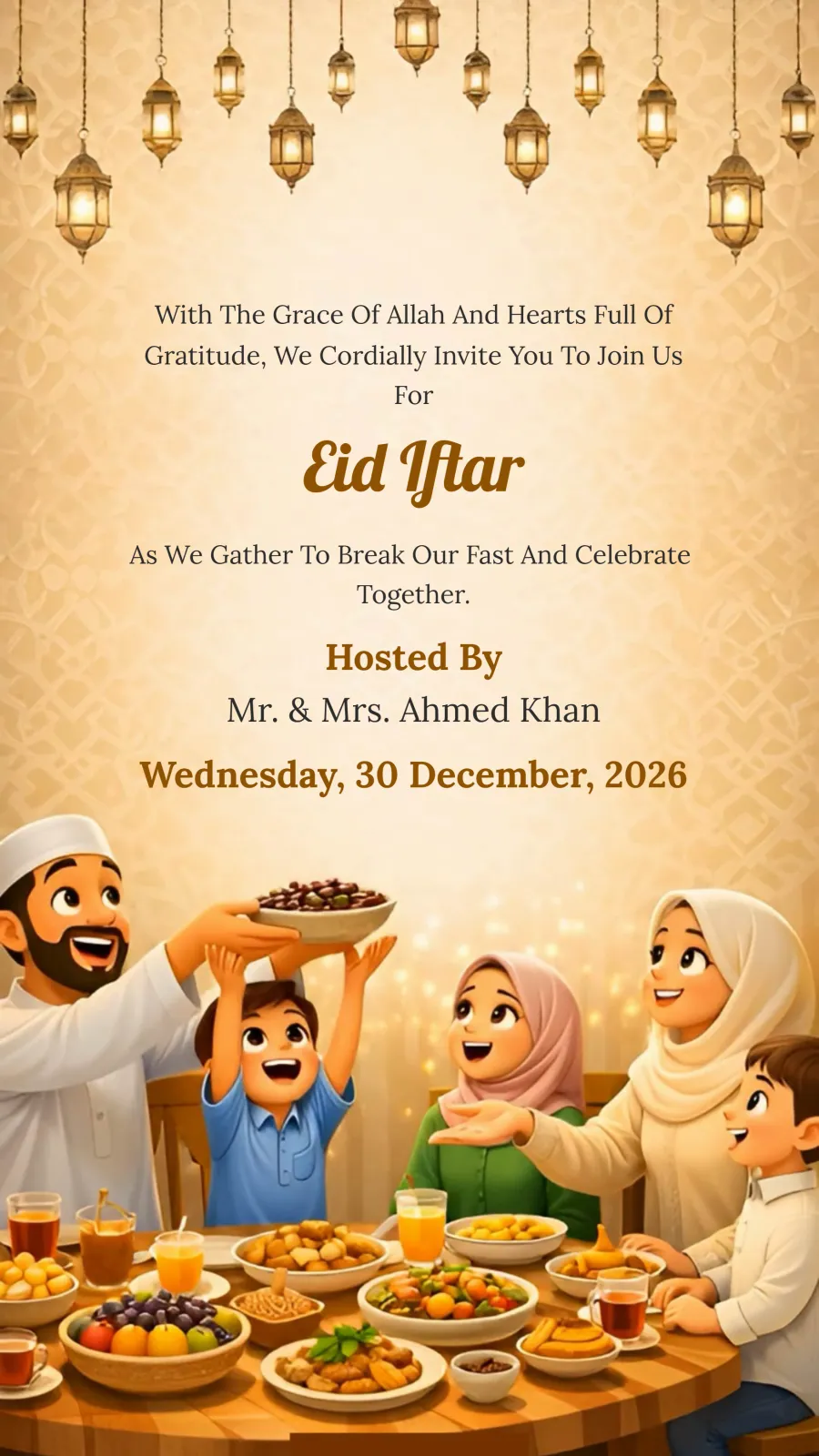 3D Ramadan Iftar Invitation Video Template