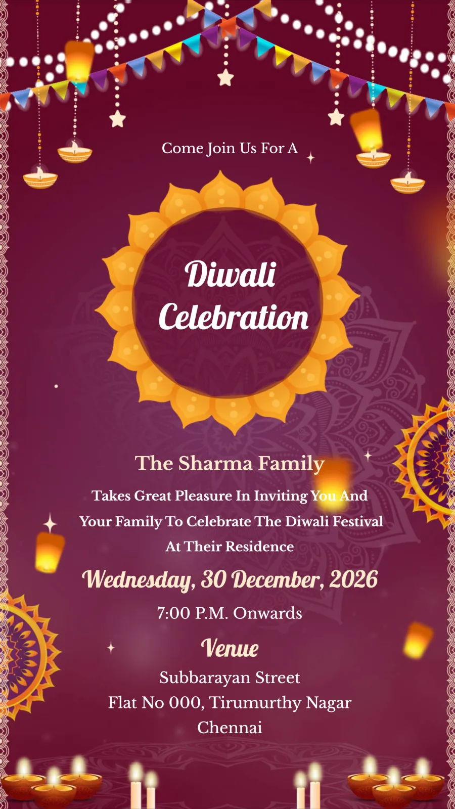 Diwali Party Invite