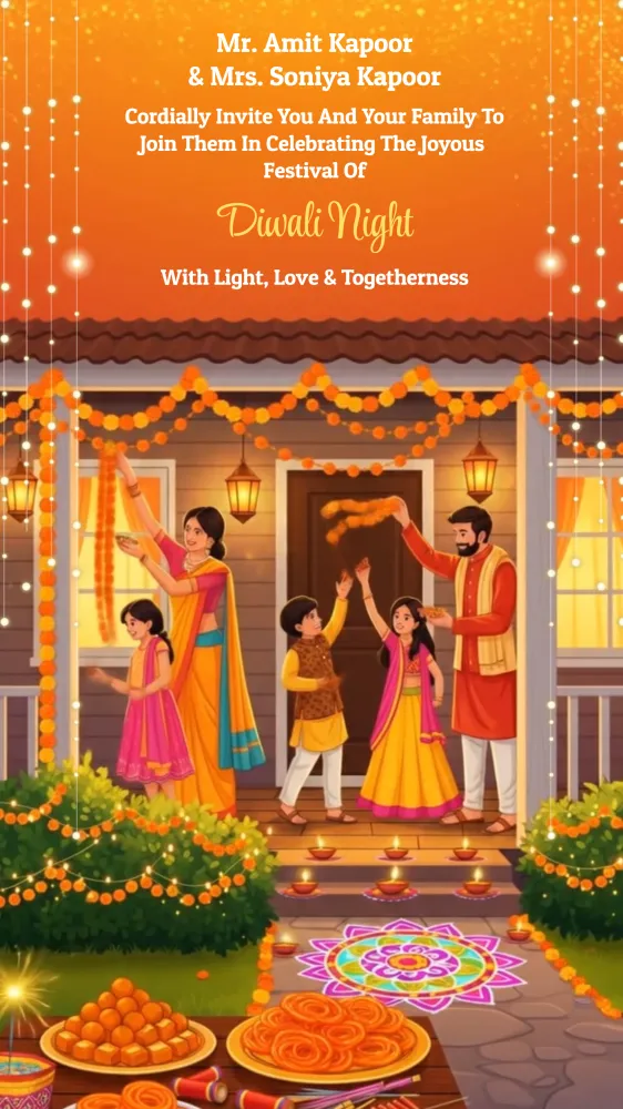 Diwali Invitation Video for WhatsApp - Festivals invitation template