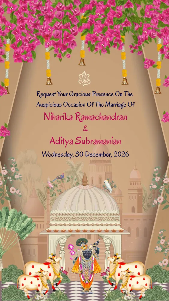 Shrinathji Inspired Wedding Video Invitation Card - Wedding invitation template
