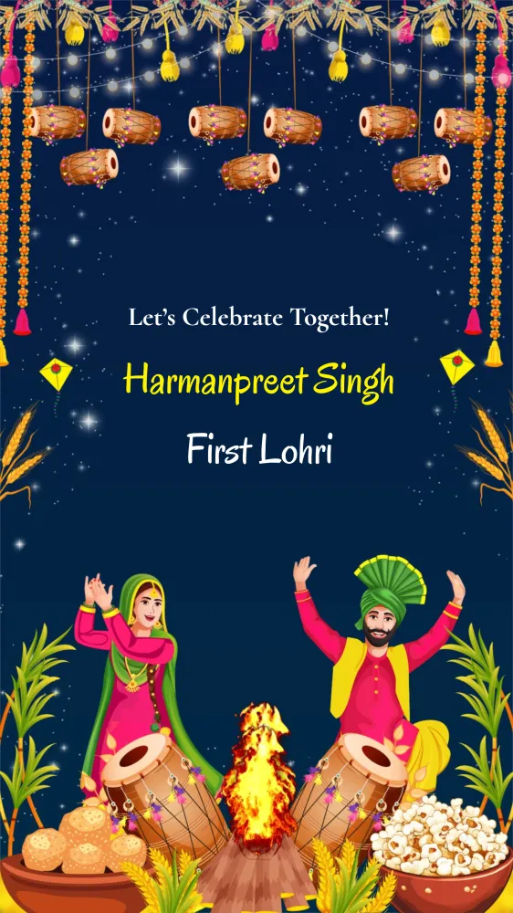 Baby First Lohri Invitation Card Video - Festivals invitation template