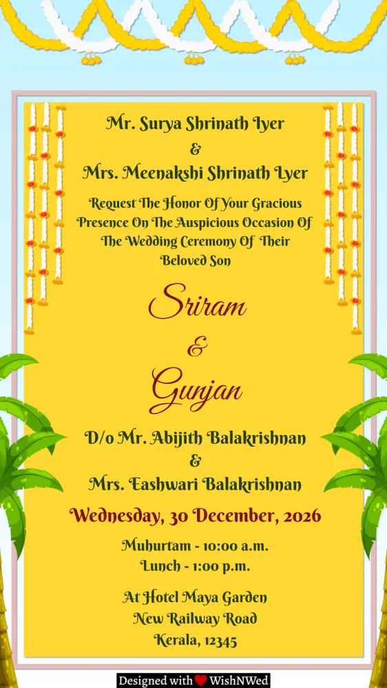 Muhurtham - Wedding invitation template