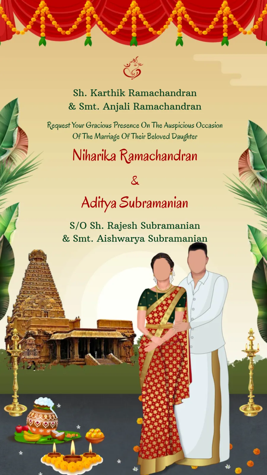South Indian Marriage Invitation