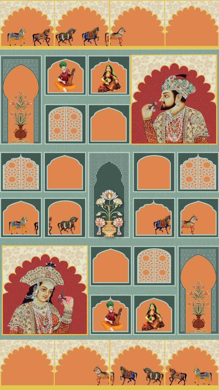 Mughal Theme Wedding Invitation