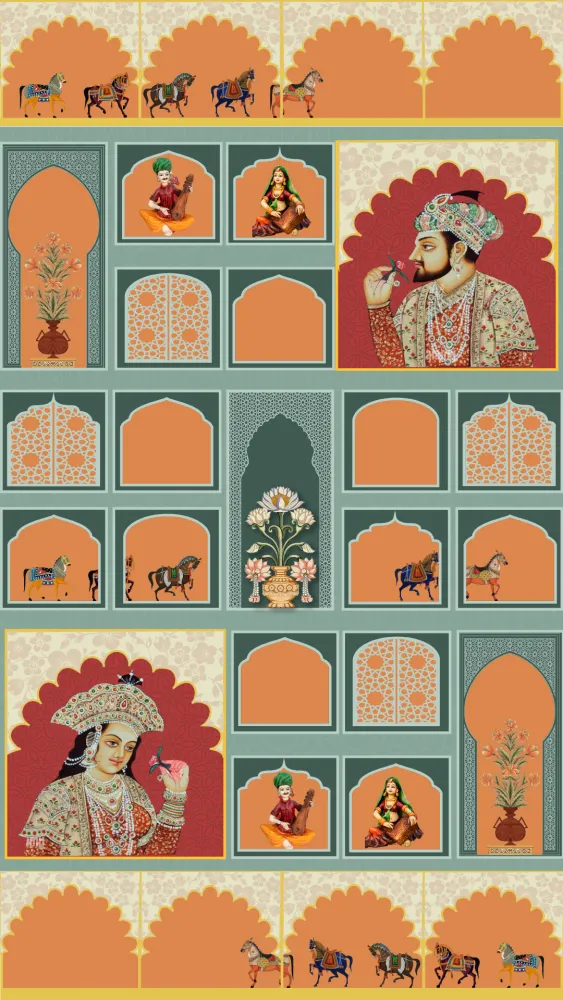 Mughal Theme Wedding Invitation - Wedding invitation template