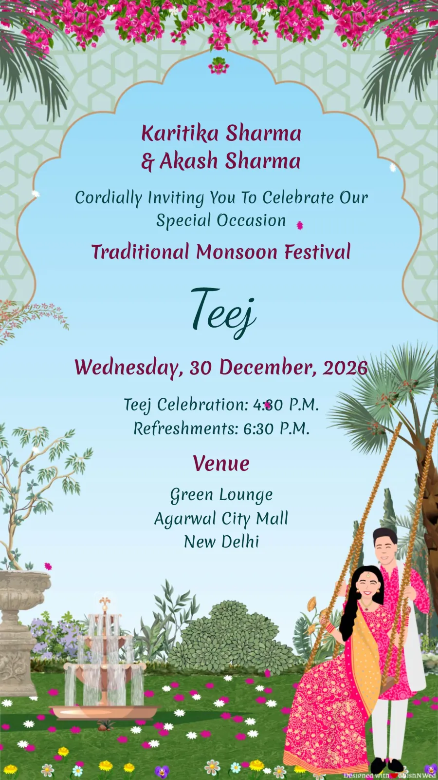 Teej Festival Invitation Card Video