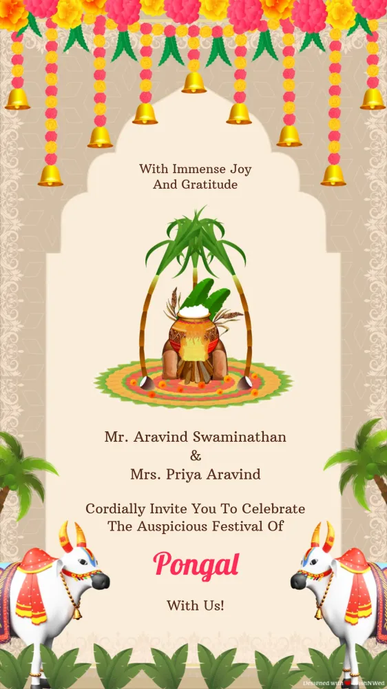 Pongal Invitation Card - Festivals invitation template