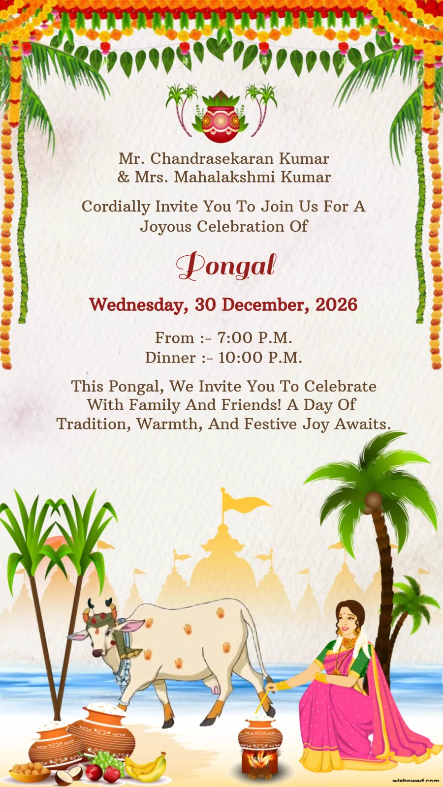 Pongal Celebration Invitation