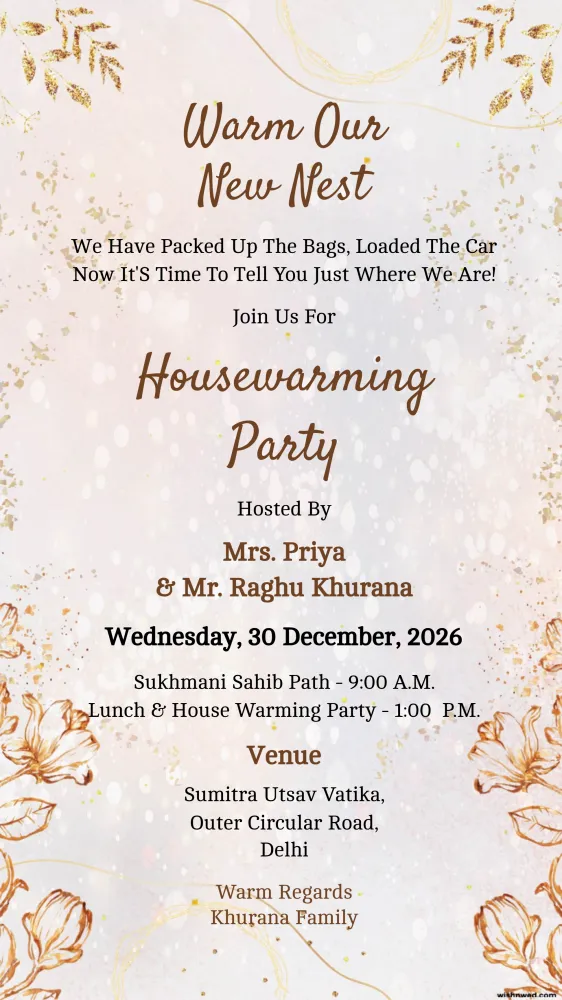Housewarming Invite - Pooja & Rituals invitation template