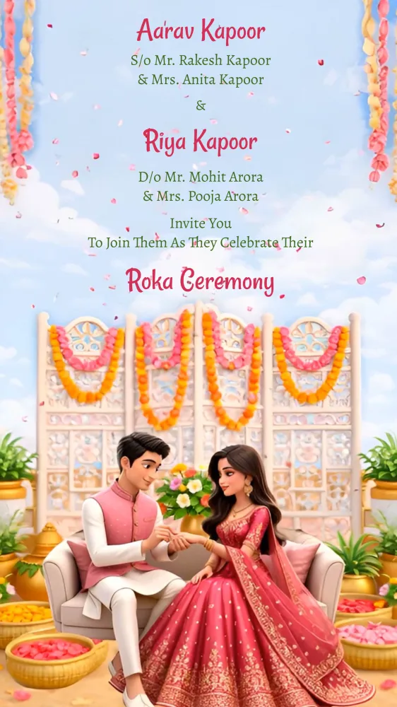 3D Roka Ceremony Invitation Video - Wedding invitation template