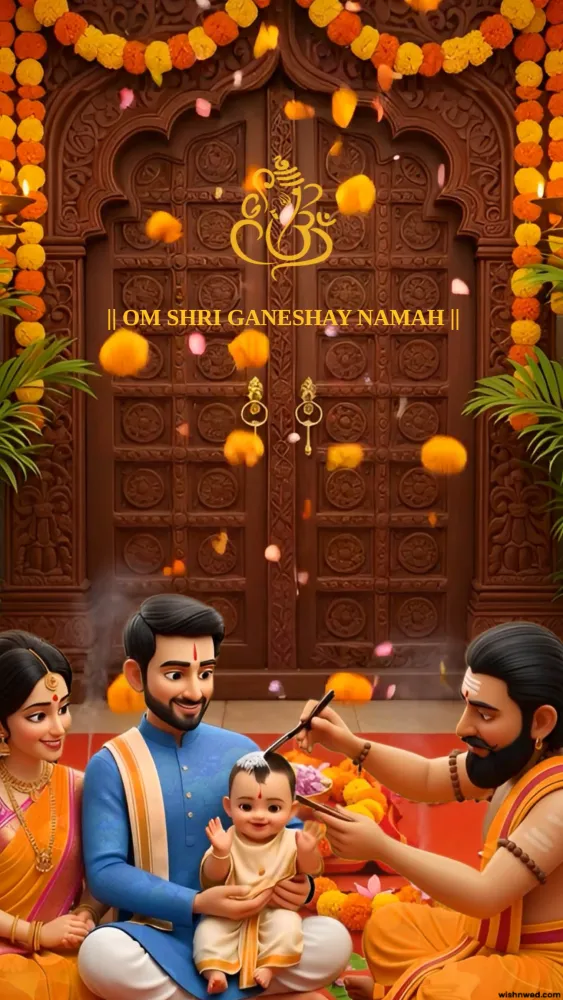 3D Mundan Ceremony Invite Video - Baby & Kids invitation template