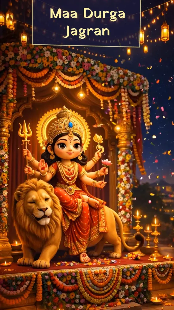3D Mata Ka Jagran Invitation Video - Pooja & Rituals invitation template