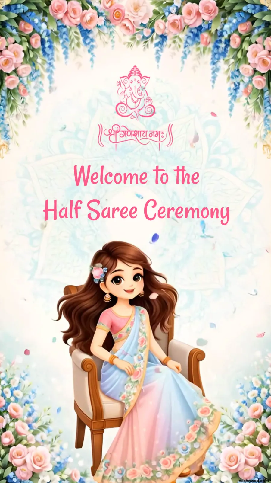 Half Saree Ceremony Invitation Video Template