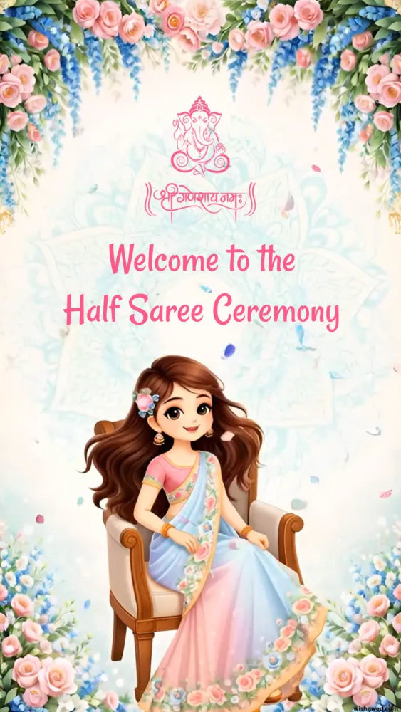 Half Saree Ceremony Invitation Video Template - Baby & Kids invitation template