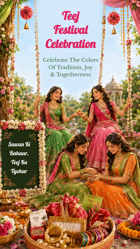 Hariyali Teej Festival Invitation Video - Festivals invitation template