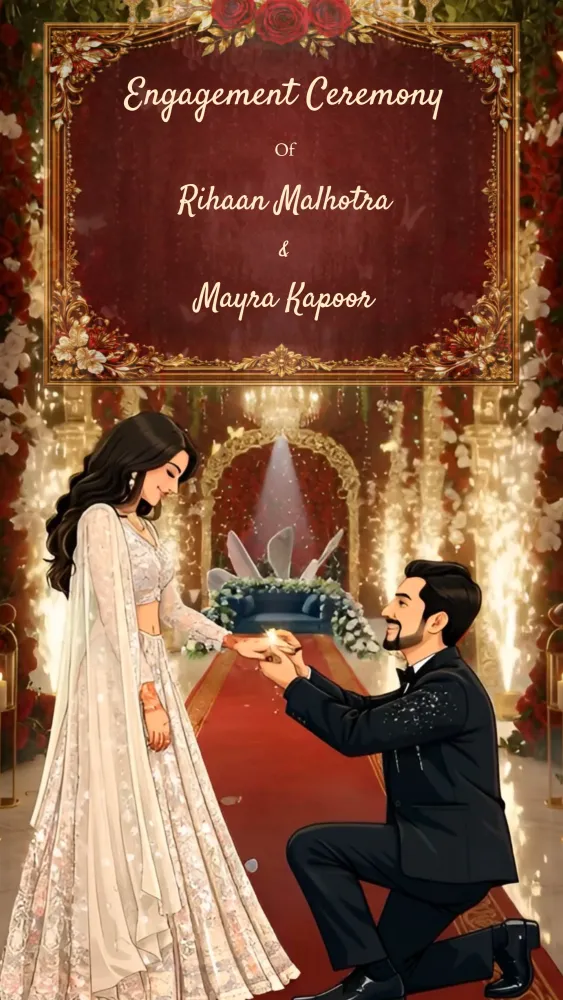 Traditional 3D Engagement Video Invite - Wedding invitation template