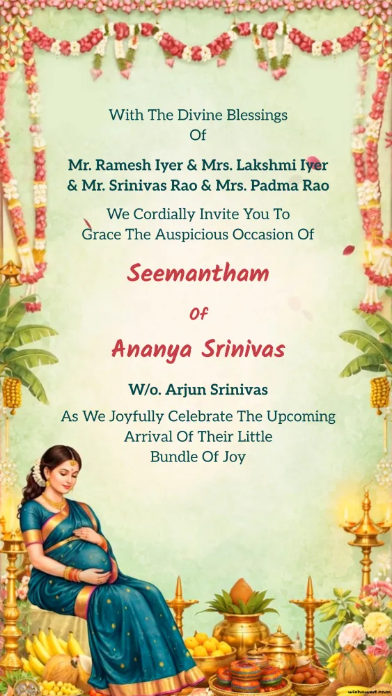 South Indian Baby Shower Invitation Video - Baby & Kids invitation template