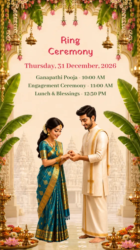 South Indian Engagement Invitation Video - Wedding invitation template