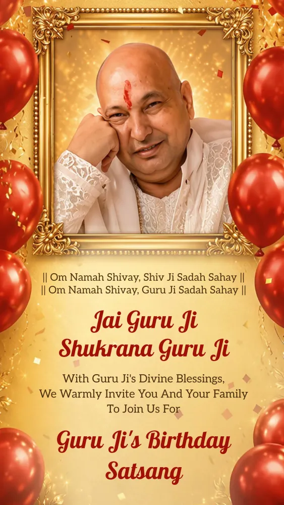 Guruji Birthday Satsang Invitation Video - Pooja & Rituals invitation template