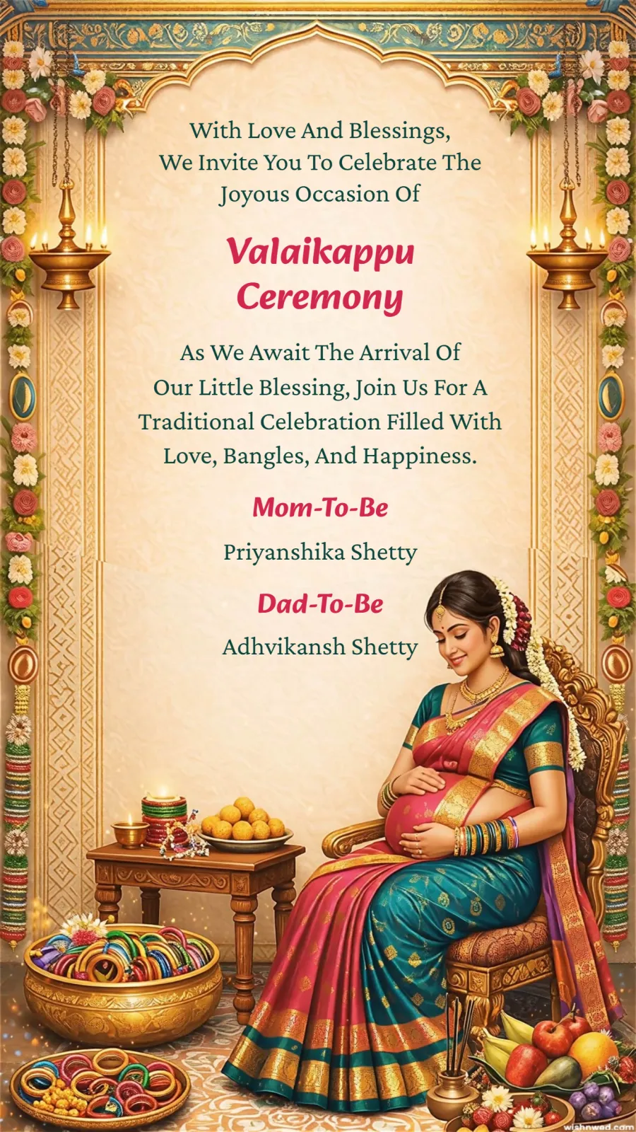 3D Valaikappu Ceremony Invitation Video