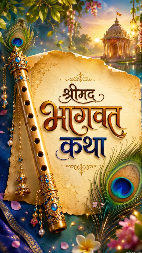 3D Bhagwat Katha Invitation Video - Pooja & Rituals invitation template